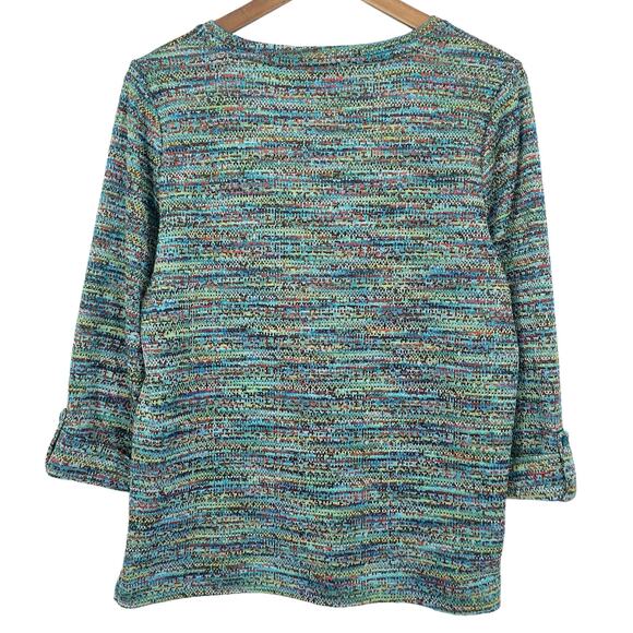 ALLISON DALEY Colorful Knit Sweater Top Multicolor Size Medium Lightweight - Picture 3 of 5